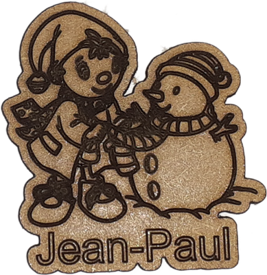 Magnet - Bonhomme de neige et OuiOui personnalisable